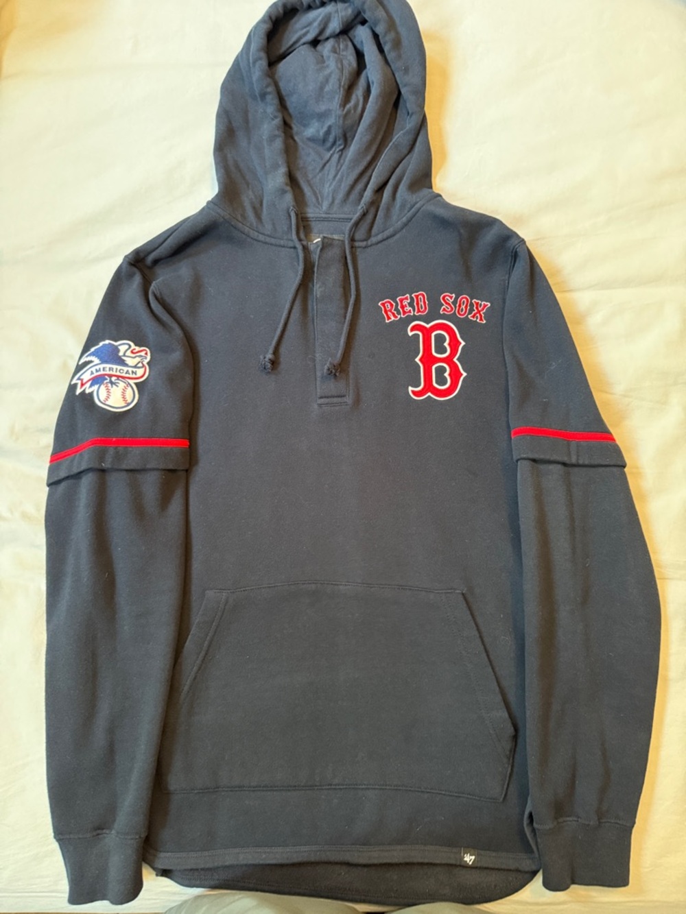 ‘47 Brand Boston Red Sox Dark Navy Trifecta Pullover Hoodie Sweatshirt. Small